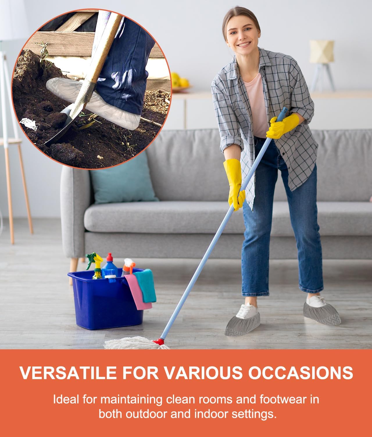 Shoe Covers Disposable 60 Pack, Non-Woven Booties for Shoes Covers,Durable Non Slip Shoe Protectors for Indoors, Breathable & Stretchable Fit for Most Sizes –Protector for Home, Real Estate, Work