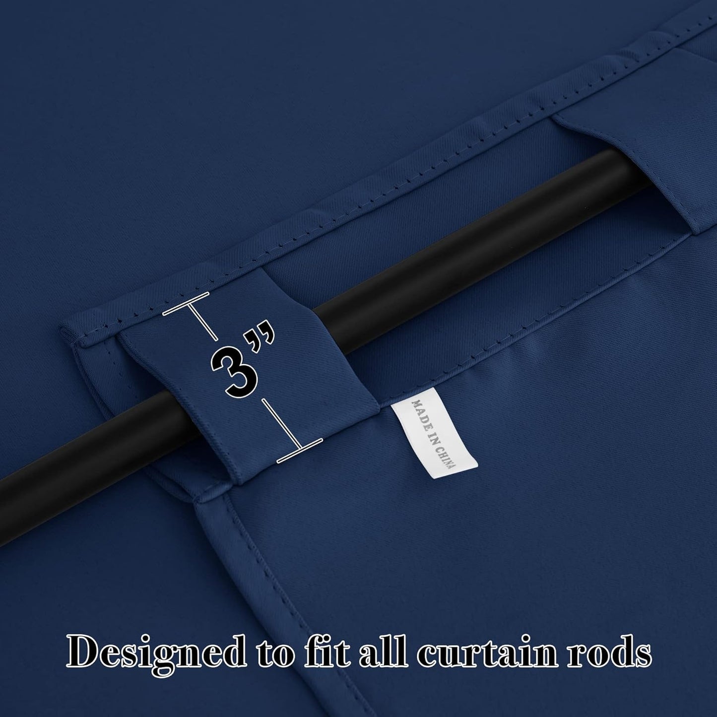 RYB HOME Small Window Curtains - Blackout Insualting Privacy Curtains for Kids Bedroom Kitchen Bathroom Basement Cafe Cabinet Tiers Drapes, 34 Width x 24 Length, 2 Panels, Navy Blue