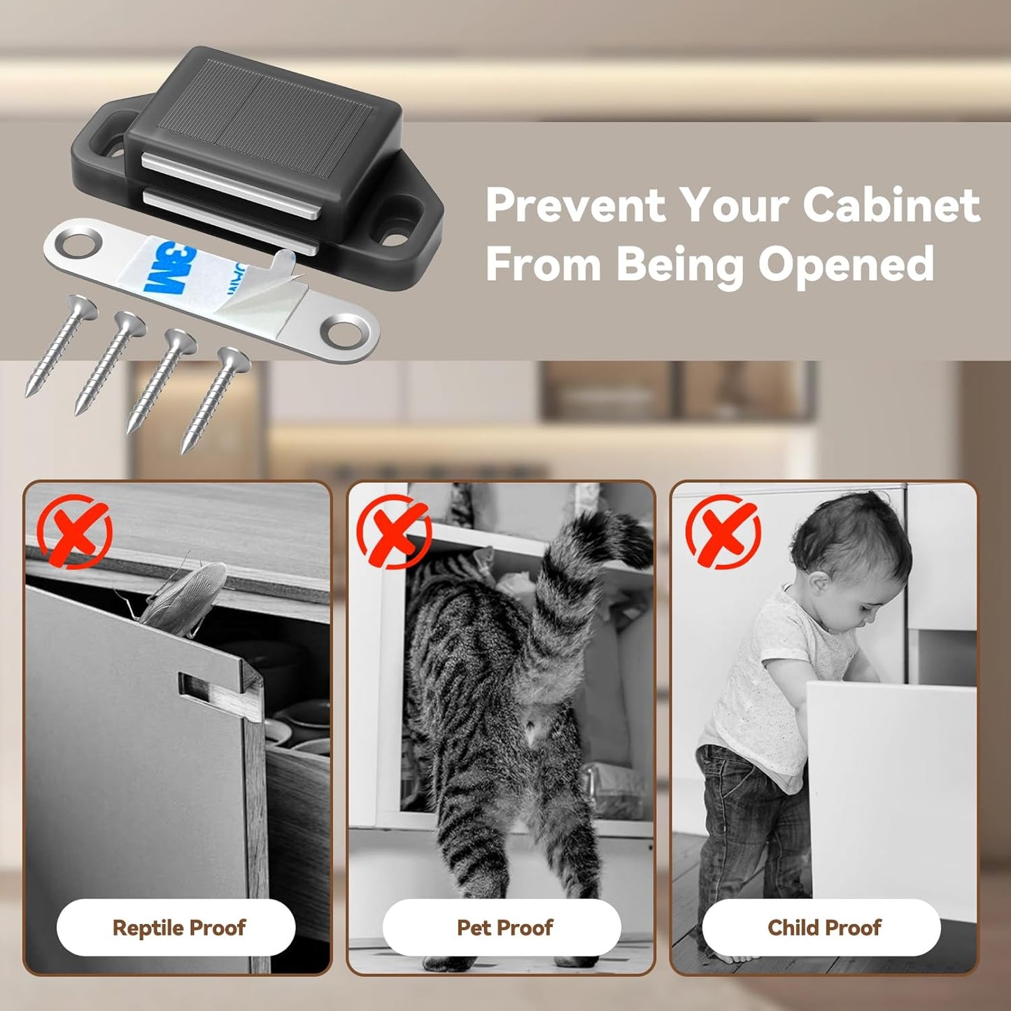 Cabinet Magnetic Catch Door Latch 30LB for Kitchen Drawer Magnets to Stay Closed Magnetic Catch Closet for Drawer（Black 18 Pack）