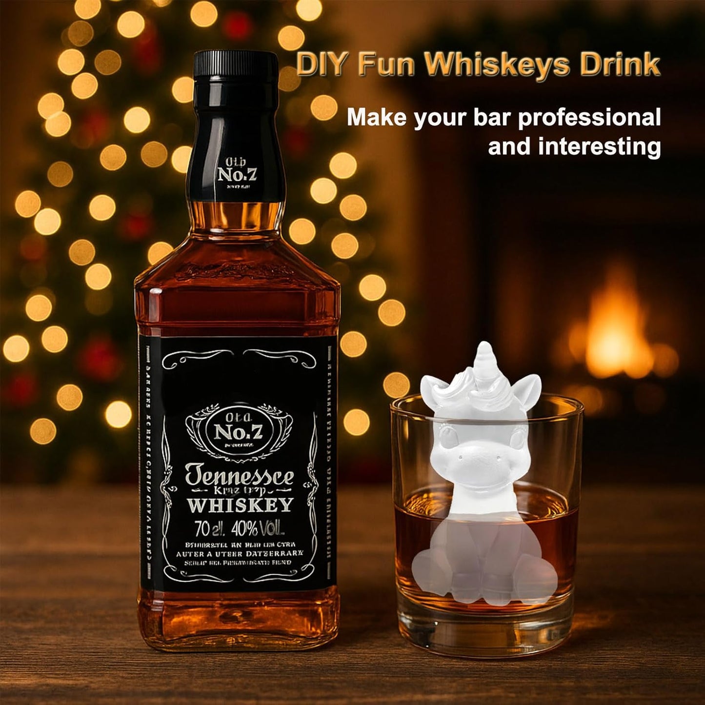 3D Unicorn Ice Cube Silicone Molds Tray for Whiskey, Cocktail, Drink Decor, Bar; Rich Details. Cute Gifts for Women Kids Girls Unicorns Lover, Fun Horse Animal Shape Epoxy Resign Mold; 2 Pack