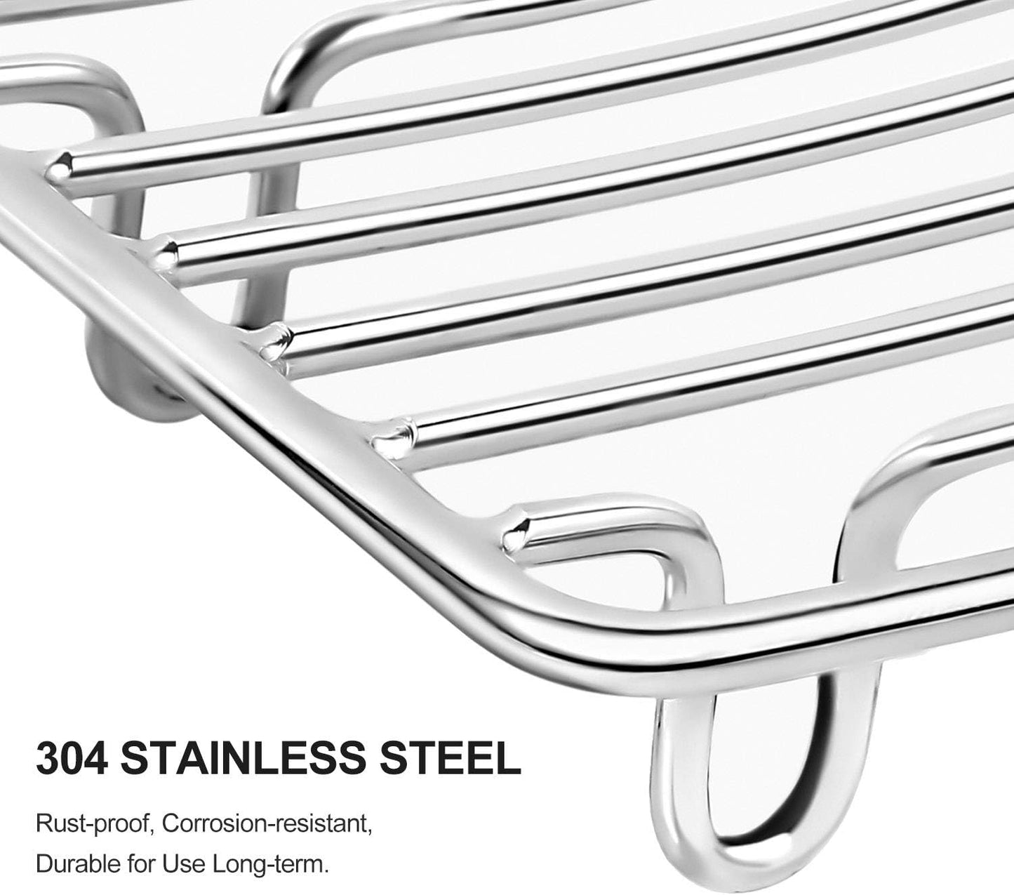 Bar Soap Dish Holder for Shower Bathroom Stainless Steel Rust Proof Self Draining with Beige Soap Saver Pad