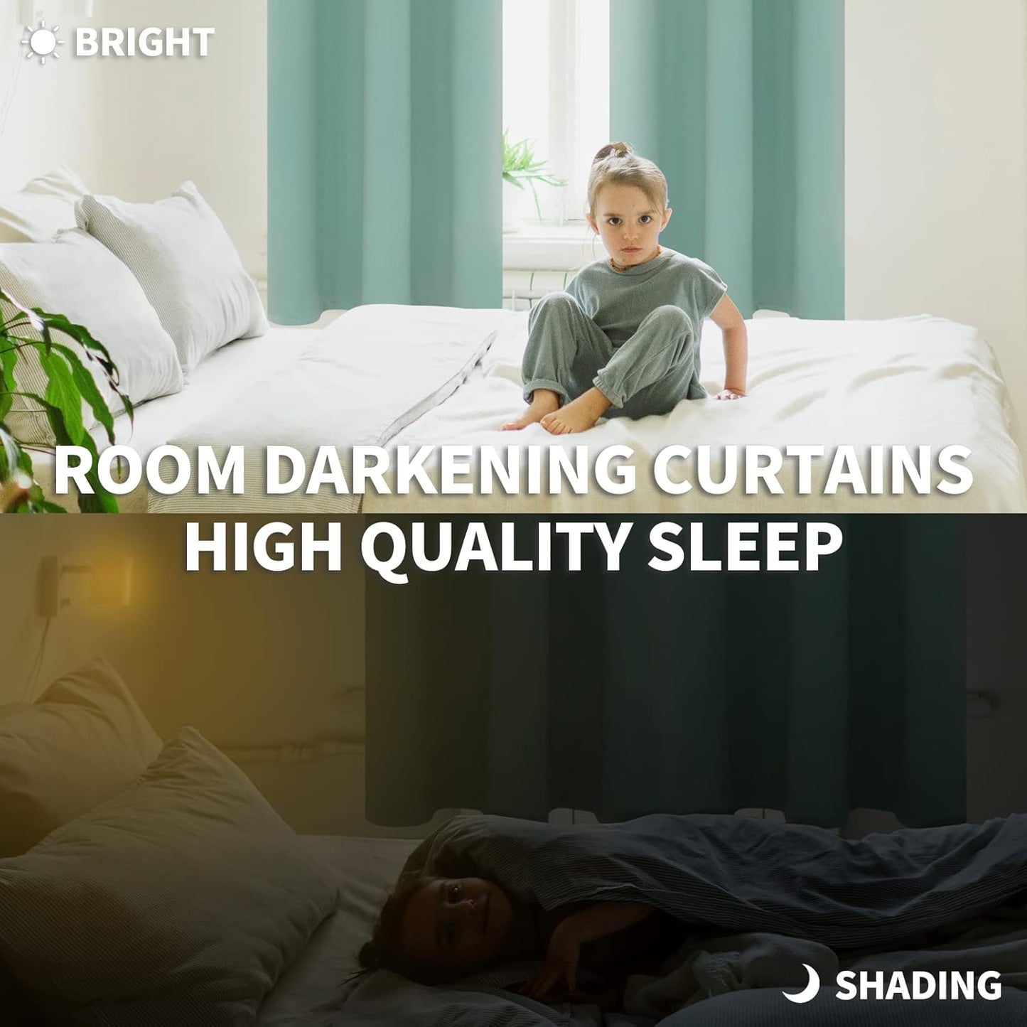 BGment Sage Green Blackout Curtains for Bedroom 63 Inches Length - Rod Pocket Thermal Insulated Room Darkening Drapes for Living Room Office Privacy Spring Decor, 42 x 63 Inch, 2 Panels