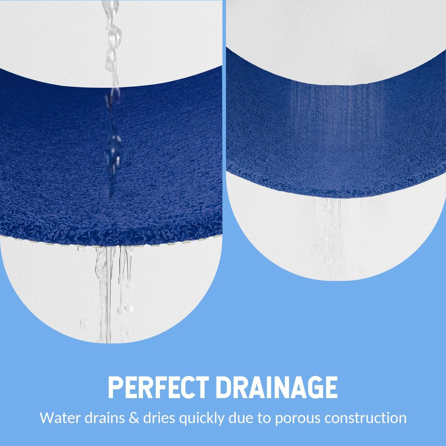 Non-Slip Bathtub Mat, Anti Slip Shower Mat, Fast Drying Bathtub Mats, Foot Scrubber Mat, Anti Slip Mat for Tub, Floor, Bathroom, Kitchen, Home, Hotel (Navy Blue 40"×28")