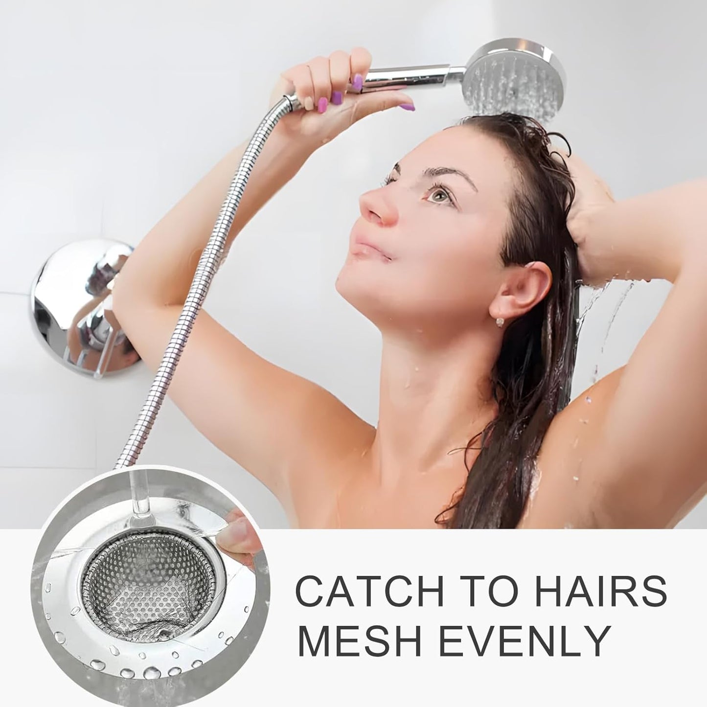 3pcs Heavy Duty Stainless Steel Slop Basket Filter Trap, 4.5" Top / 2.95" Mesh Metal Sink Strainer,Perfect for Kitchen Sink/Bathroom Bathtub Wash Basin Floor Drain Balcony Drain Hole,Utility