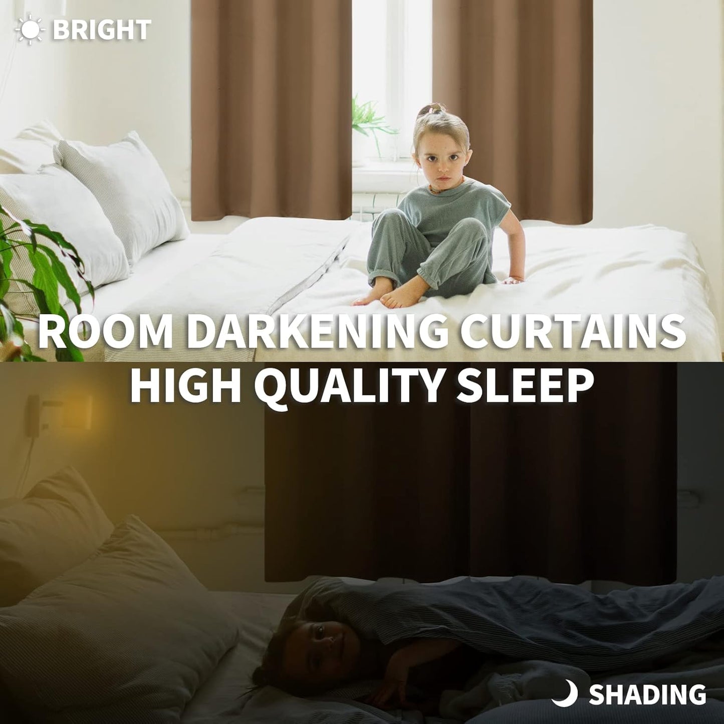 BGment Taupe Blackout Curtains 63 Inches Length 2 Panels - Tan Thermal Insulated Drapes with Rod Pocket Room Darkening Privacy for Living Room Bedroom, 42 x 63 Inch