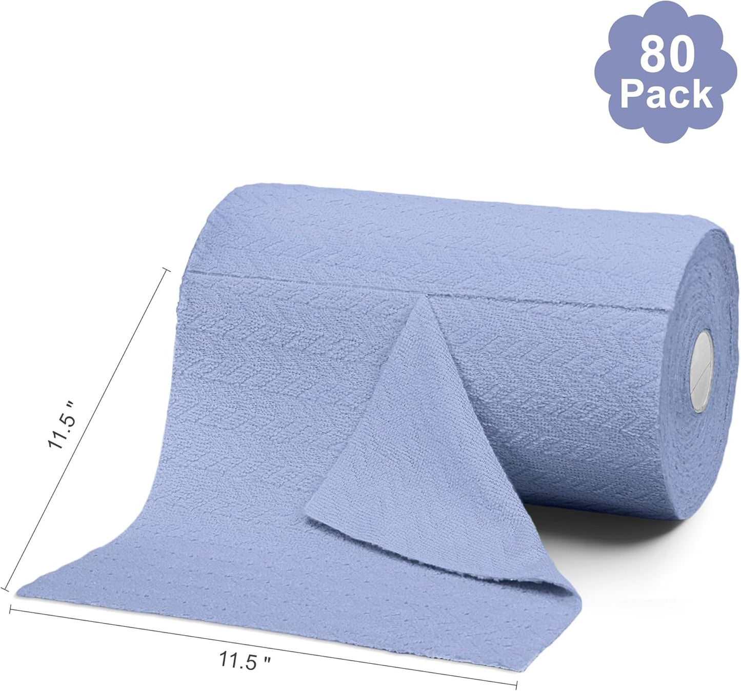 LIVOS Microfiber Cleaning Cloth Roll - 80 Pack, Reusable Paper Towels, Microfiber Towels for Cars, Super Absorbent Lint Free Cleaning Rags for House, Kitchen, Window-Light Purple, 11.5"x11.5"