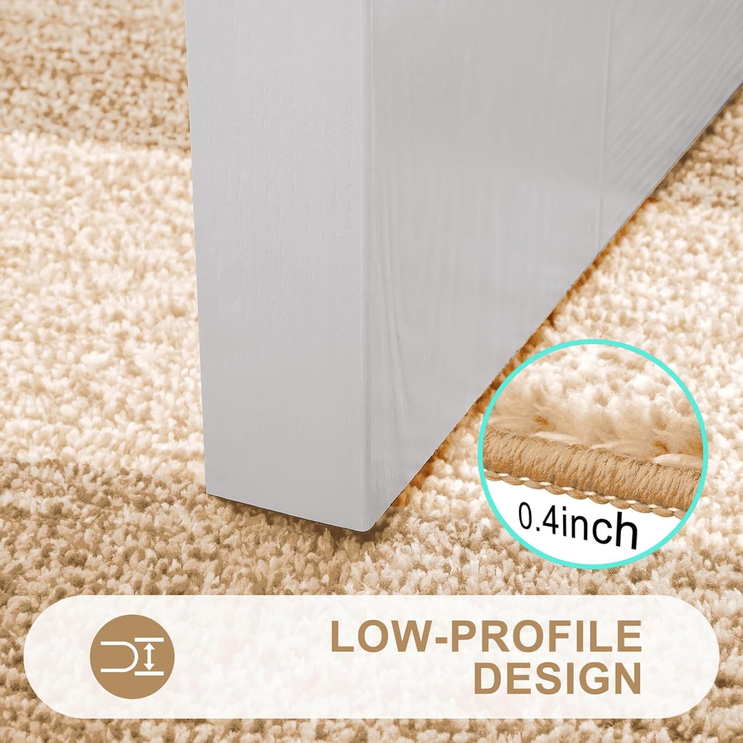 Kitinjoy Indoor Outdoor Door Mat, 47x24 Non-Slip Absorbent Dirt Trapper, Low-Profile Washable Inside Entrance Front Floor Mat, Sturdy Soft Entry Doormats for Entryway, Beige