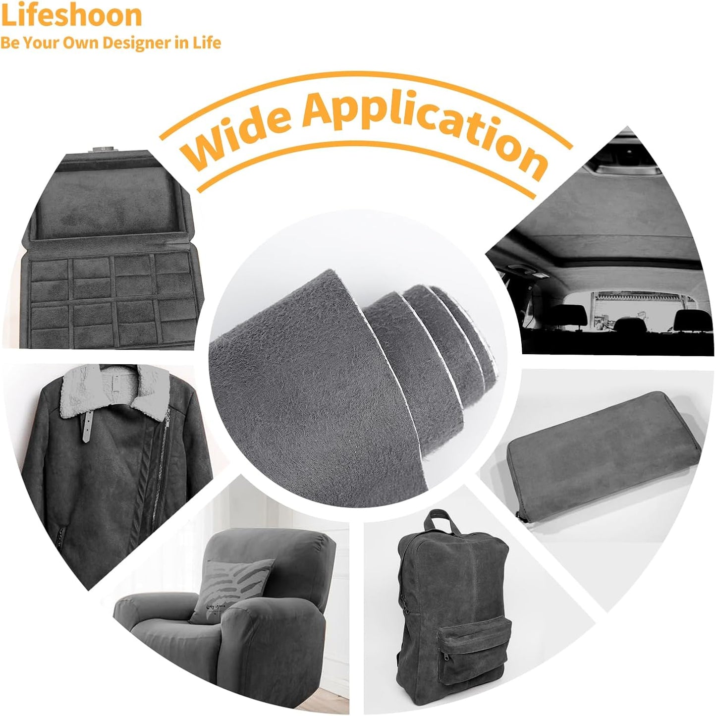 Fabric Repair Patches, Self-Adhesive Suede Patches Tape Durable, DIY Large Fabric Repair for Sofa, Couches, Furniture, Chair, Clothing （3.5X79 Inch, Black）