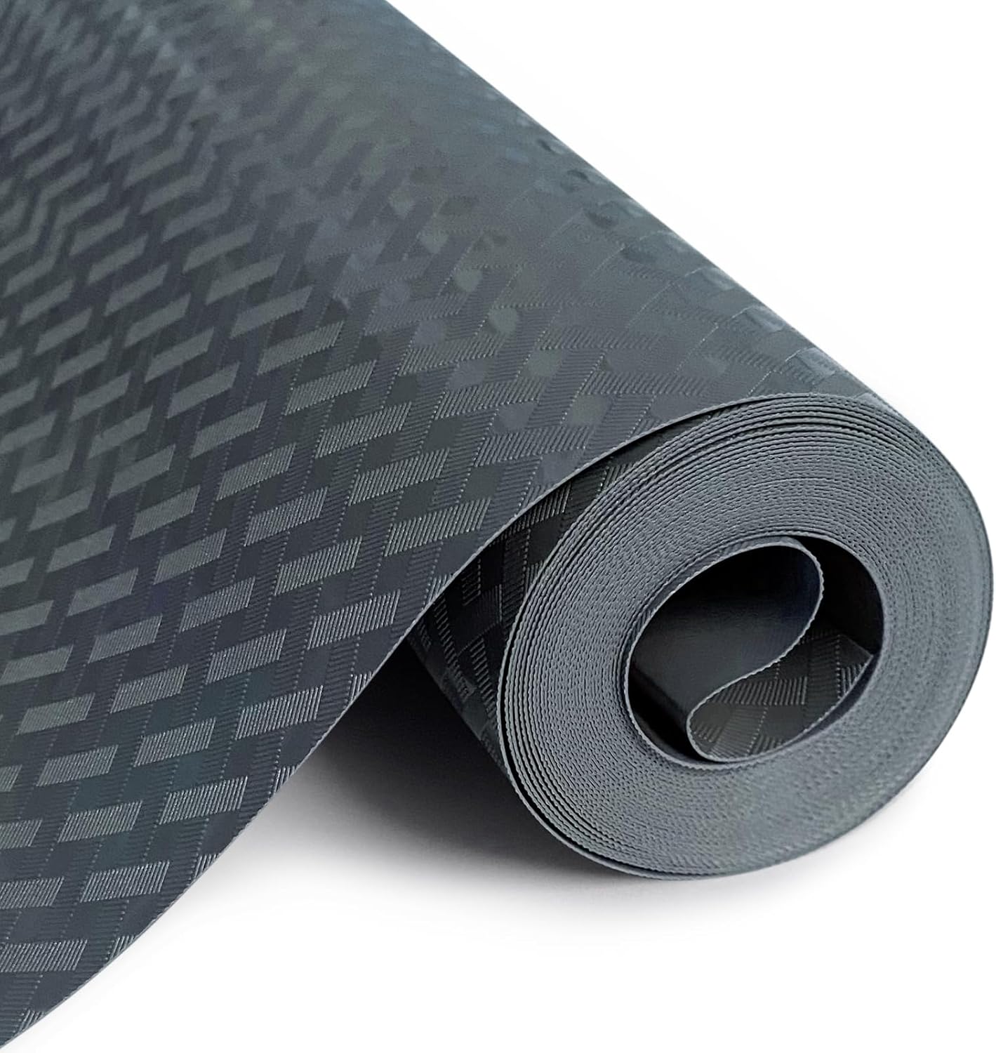 Shelf Liners for Kitchen Cabinets and Drawers, Non-Adhesive and Anti-Slip, Waterproof and Easy to Clean, Durable EVA Cabinet Mat for Refrigerator, Cupboard, Table (Grey, 17.5" W x 196.8" L)