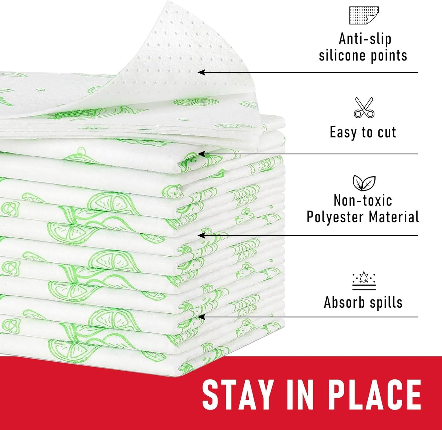 Cooyes 12 Pack Refrigerator Shelf Liners for French Door Fridge, 17.7" × 36" Extra Large, Non-Slip Fridge Mats Machine Washable, Refrigerator Drawer Liner for Glass Shelves Kitchen Cabinet