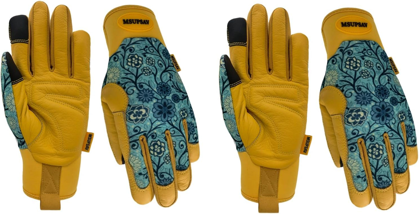 Thorn Proof&Puncture Resistant Gardening Gloves with Grip,Garden Gloves for Women, Leather Work Gloves,Gifts