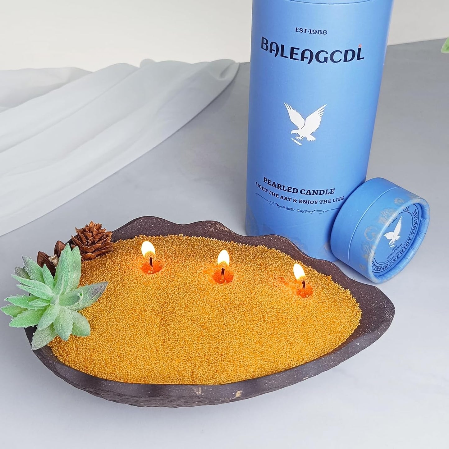 Osmanthus Scented Pumpkin Pearled Candle 18oz Luxury Sand Candle Granulated Wax - 30 Cotton Wicks - Wax for Candle Making Decorative Candles Smooth and Clean Burning Lasts up to 120 Hours