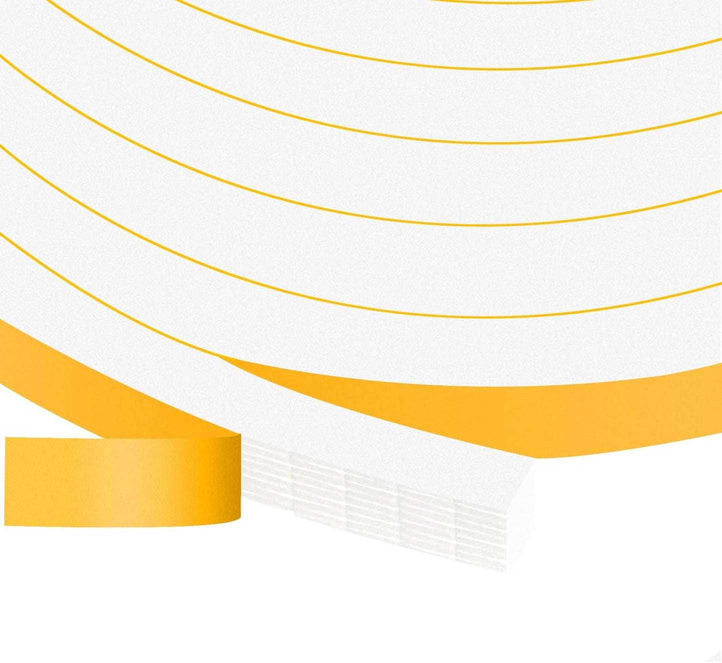 Strong Adhesive Insulation Tape, Door Weather Stripping Door Seal for Doors Windows Insulation,SoundProof Weatherproof Foam Weather Stripping, AC Seal Strip, White (1/2 in x 3/8 in x 13Ft)