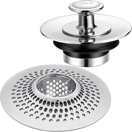 LEKEYE Shower Drain Hair Catcher | Bathtub Stopper/Strainer Stainless Steel Drain Protector