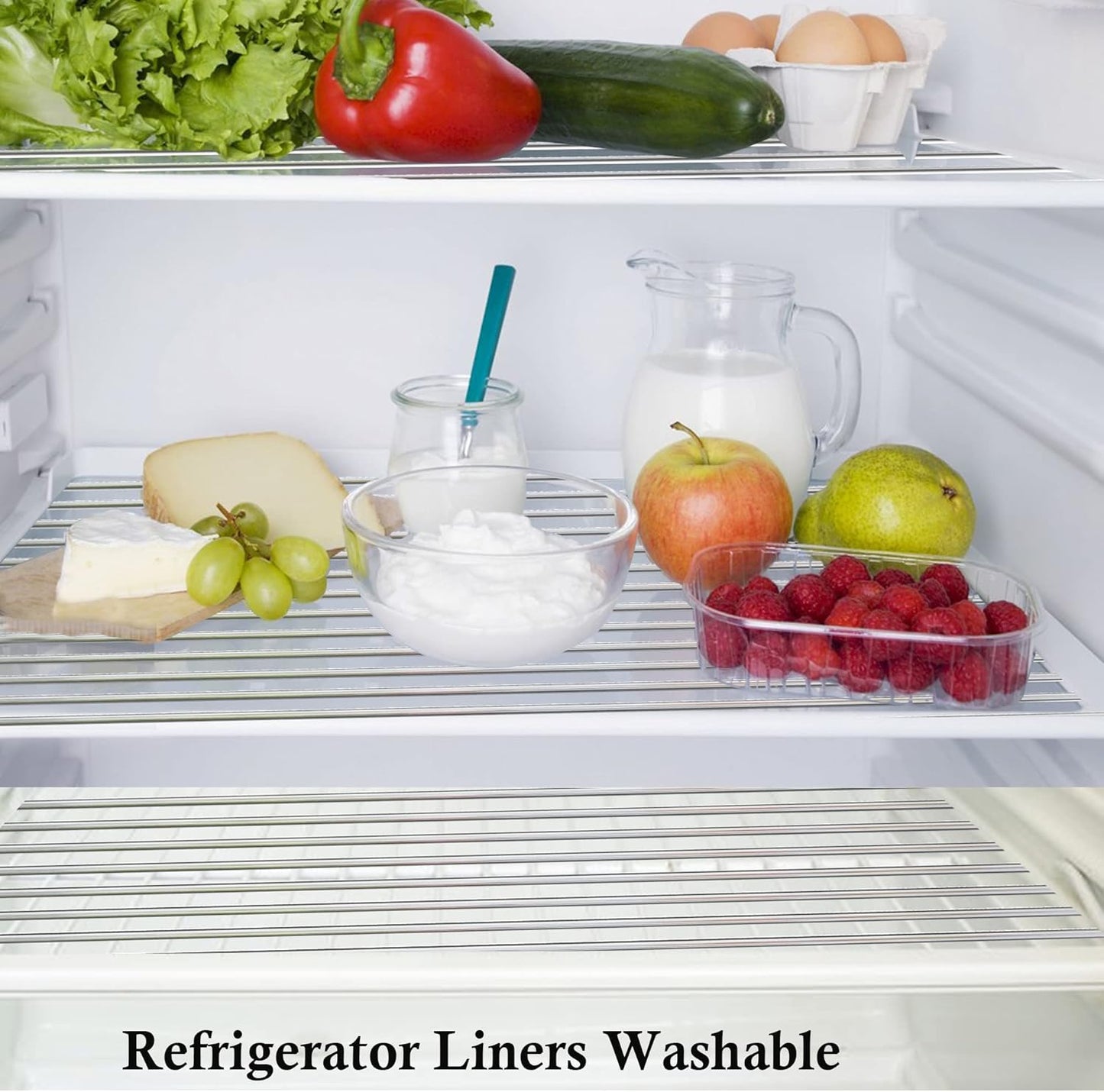 Shelf Liners for Kitchen Cabinets 11 Inch Wide X 20 Ft Non Adhesive Cabinet Drawer Liners Non Slip Clear Waterproof Closet Wire Pantry Shelves Liner Fridge Cupboard Mat for Kitchen Bathroom