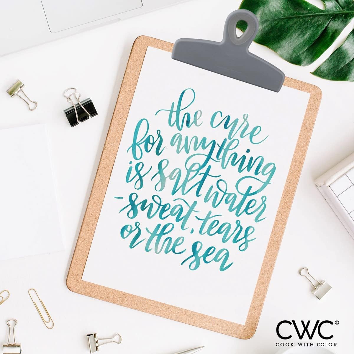 COOK WITH COLOR Bag Clips - Heavy Duty Chip Clip and Refrigerator Magnet Clips for Food Storage with Air Tight Seal Grip, Grey, Pack of 4 Large Clips