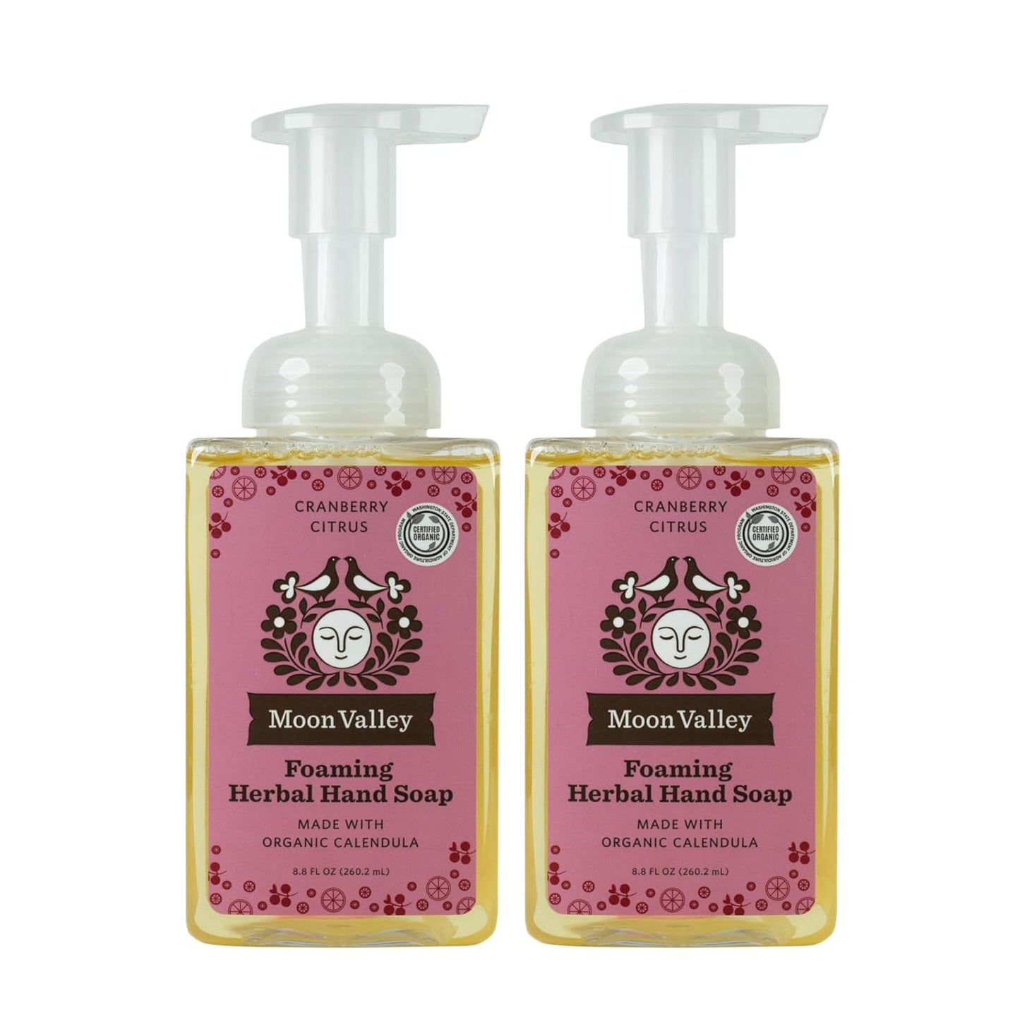 Moon Valley Herbal Foaming Hand Soap, Vegan (Cranberry Citrus, Recyclable Bottle)