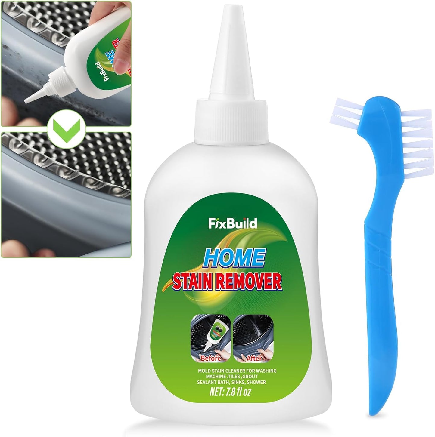 Home Remover Gel, Heavy Duty Stain Cleaner, Multi-Purpose Cleaner Applied to Refrigerator, Washer Rings and Caulk, 7.8 FL OZ