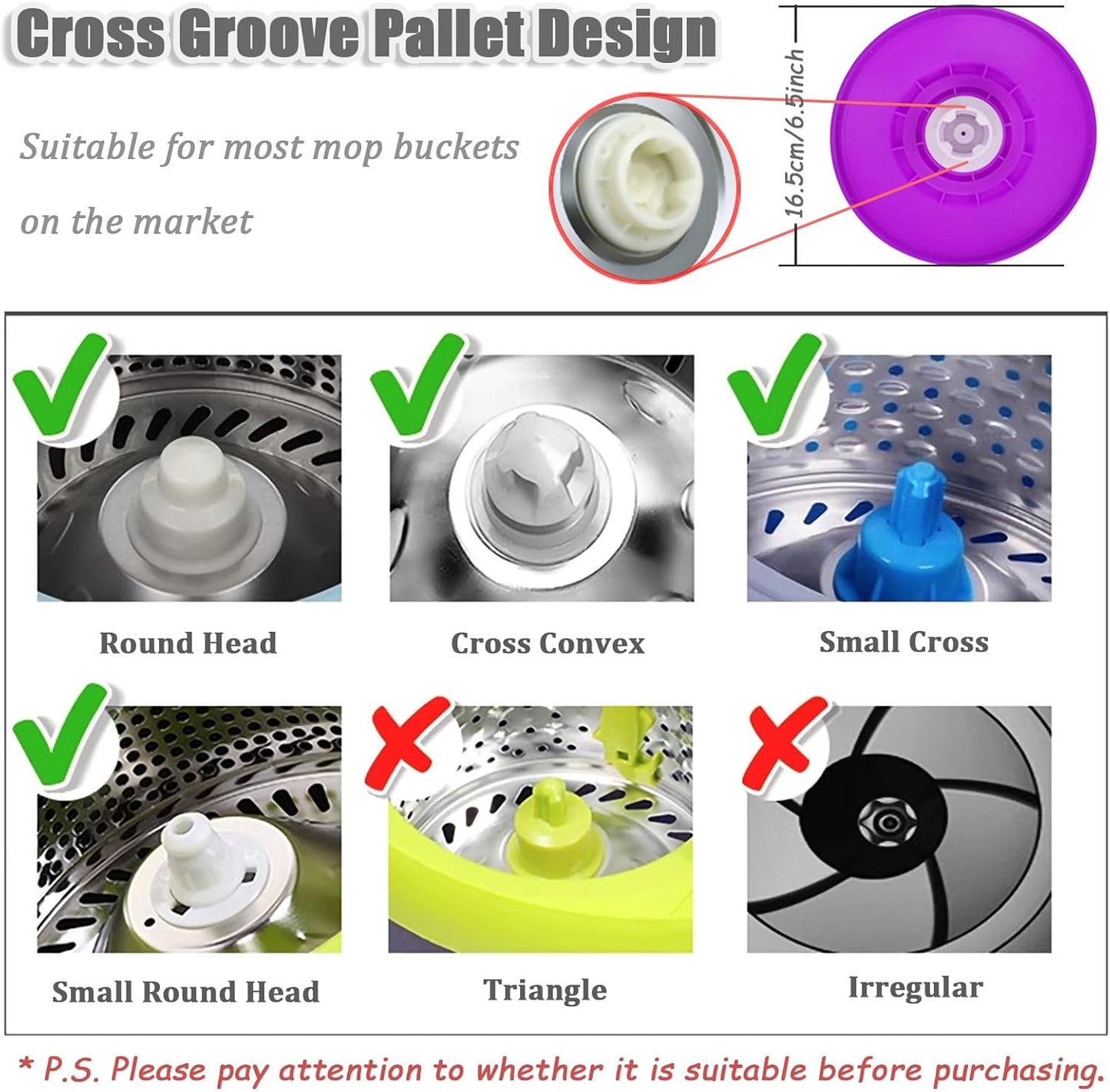 Extended Spin Mop Replacement Mop Handle, Upgraded 60-inch 360 Degrees Rotating Telescopic Replacement Mop Stick for Spin Mop Bucket Cleaning System Floor Cleaning (Plastic Disc, Blue)