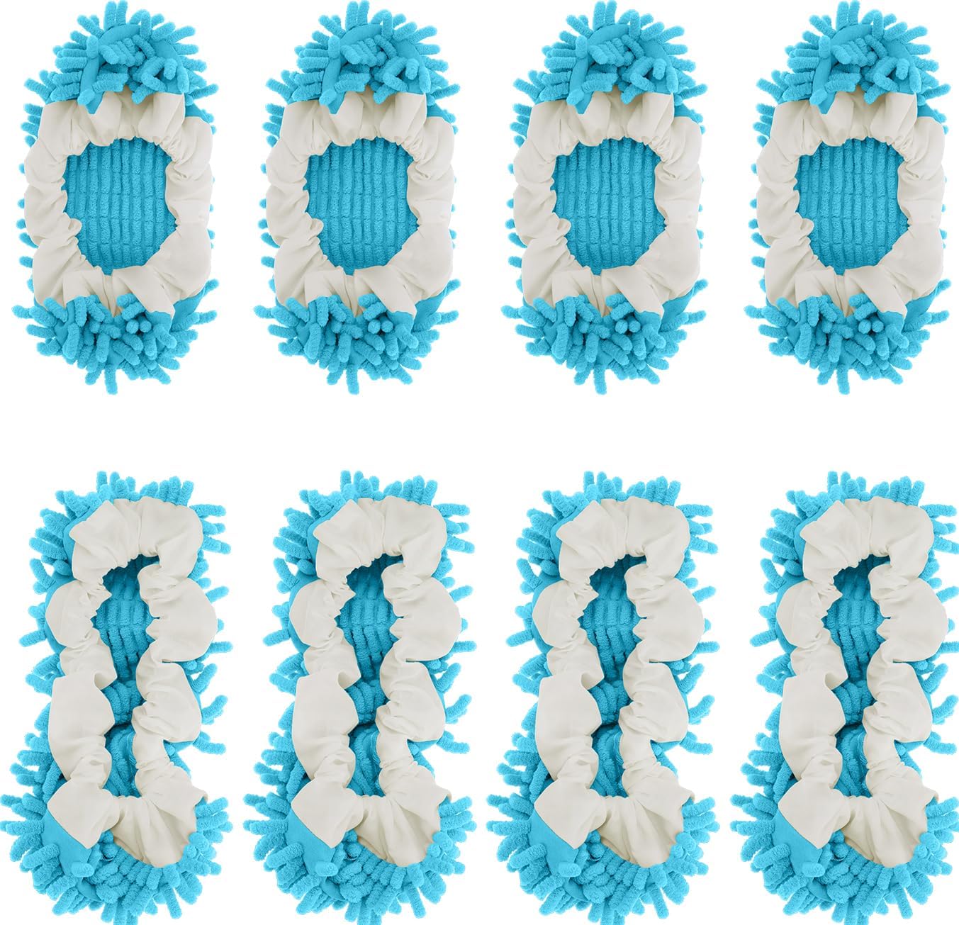 8 Pcs Mop Slippers Socks Floor Cleaning,Microfiber Shoe Covers dust Washable Reusable for Woman Man House Kitchen (Blue)