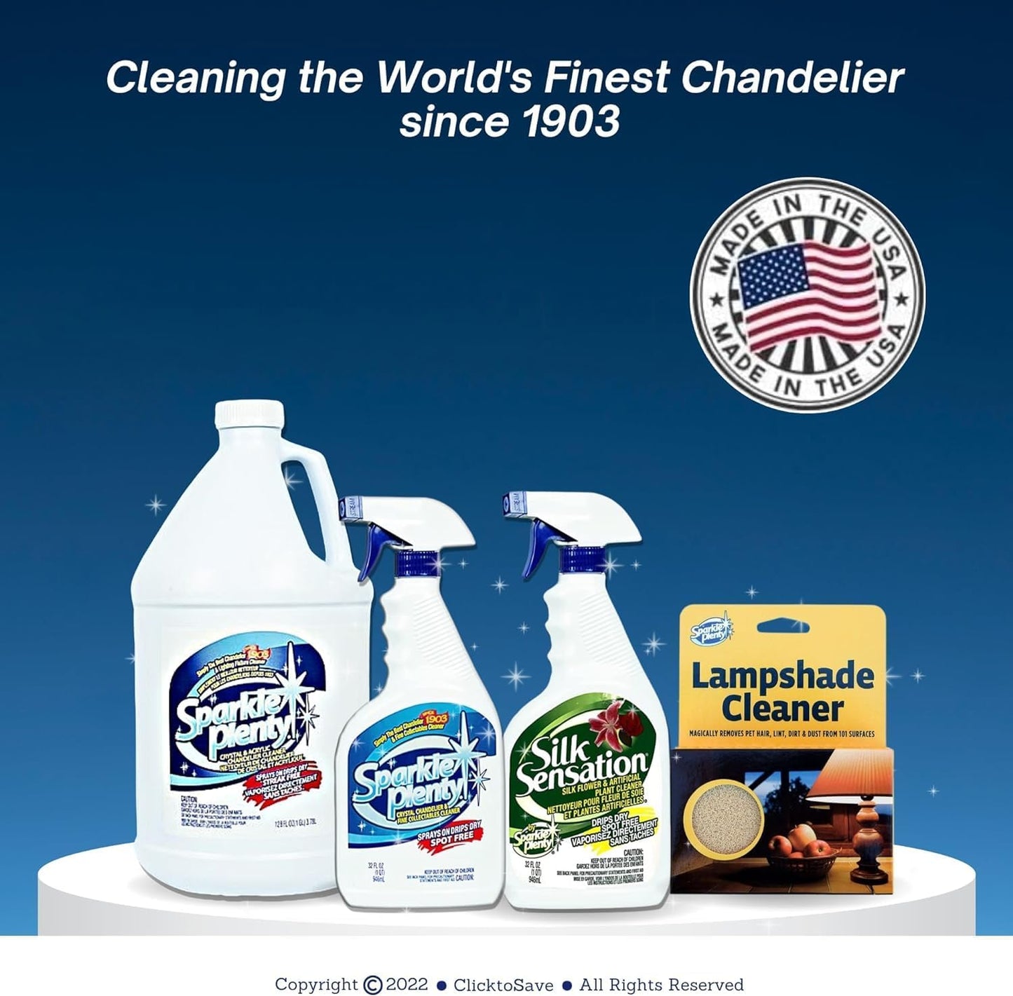 Sparkle Plenty Chandelier Cleaner Drip Dry Spray No Wipe - Dust Remover & Streak Free Glass Cleaner Spray for Crystal Chandelier & Window Screen - Versatile Household Cleaning Supplies (32 oz, 3 Pack)