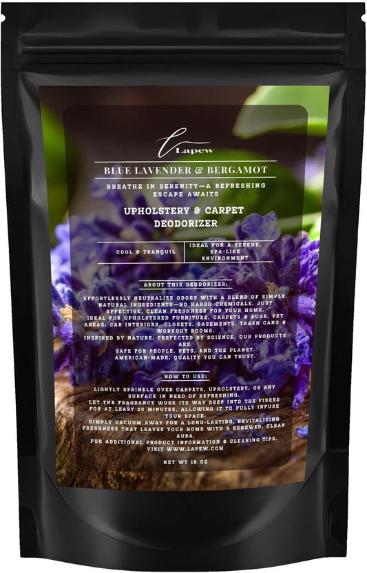 Blue Lavender & Bergamot Carpet Freshener Powder: Powerful Odor Eliminator for Home, Upholstery Deodorizer, Carpet Deodorizer, Pet Urine, Cat Litter Box - Blue Lavender & Bergamot
