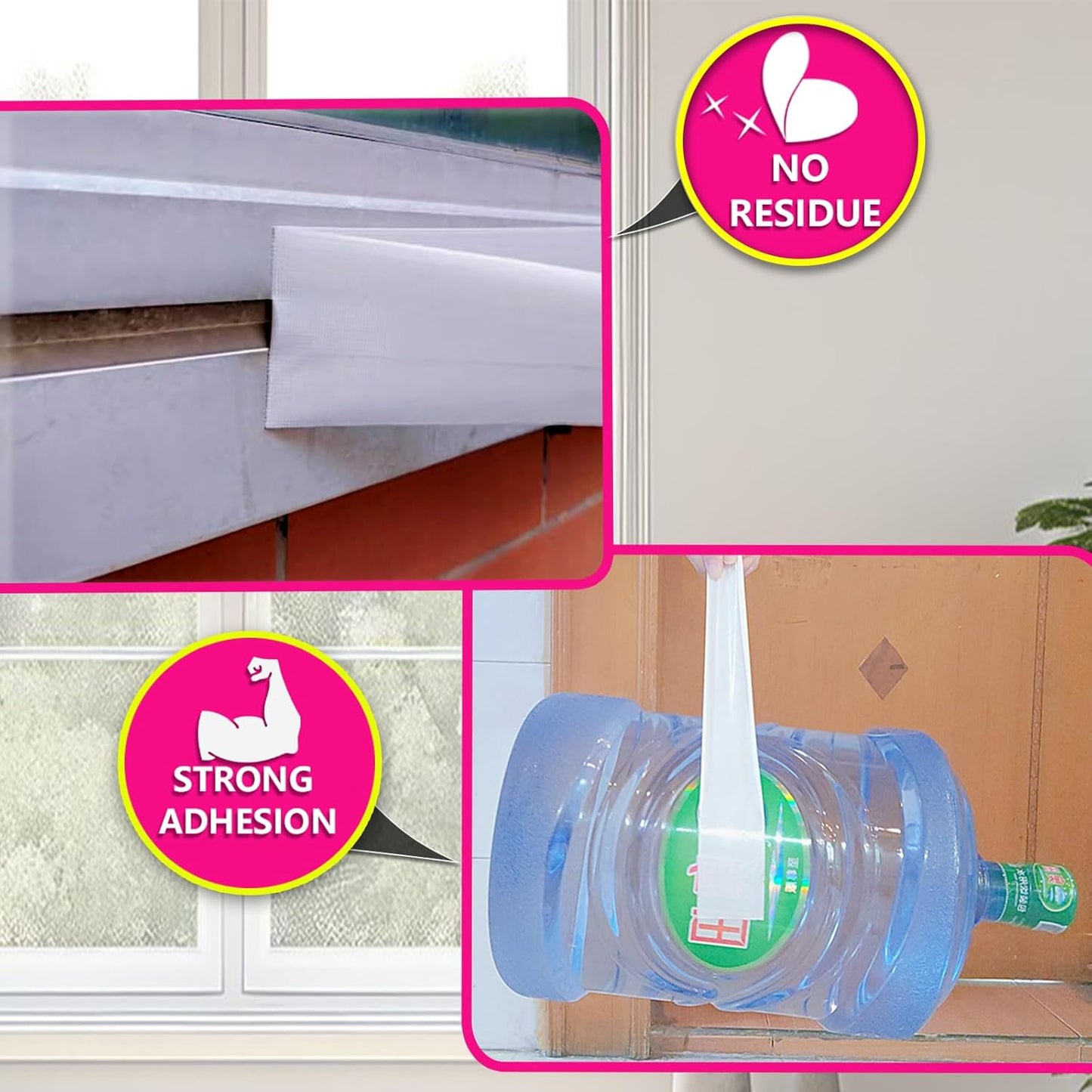 White Window Weather Sealing Tape, Waterproof Window AC Air Conditioner Sealing Tape Can Keep Out Drafts Cold Air Rain Dust Smog(2IN X 99FT)