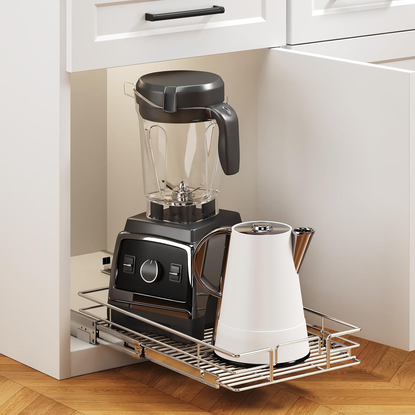 Pull Out Cabinet Organizer 14½" W x 21½" D, Heavy Duty Cabinet Pull Out Shelves, Slide Out Drawers Organization for Kitchen Cabinets Bathroom