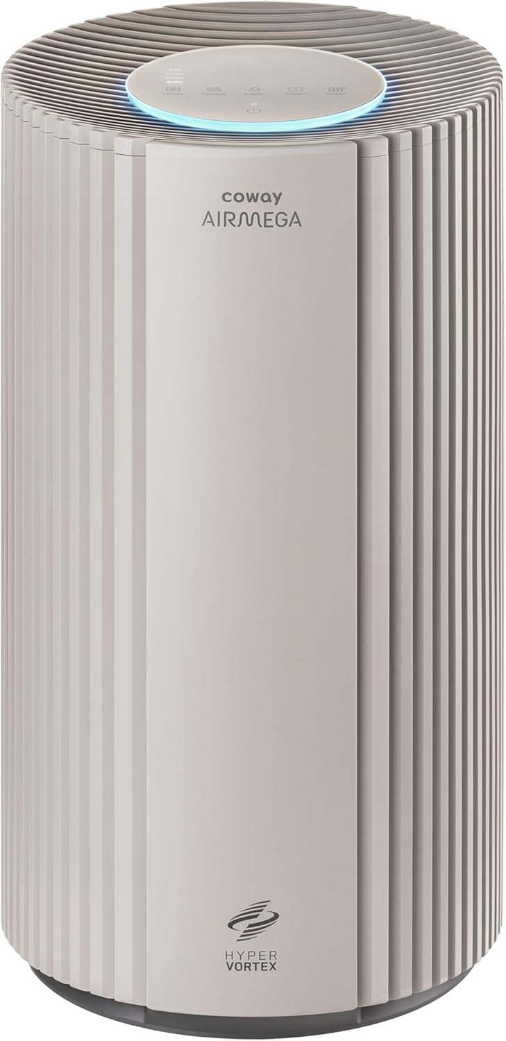 COWAY Air Purifiers for Large Room Whole Home Up to 2,640ft², True HEPA Filter for Smoke, Allergies, Pet Dander, Odor, PM 10 AQI, Turbo Eco Mode, Timer, Energy Star, 3yr Warranty, Airmega 350 Beige