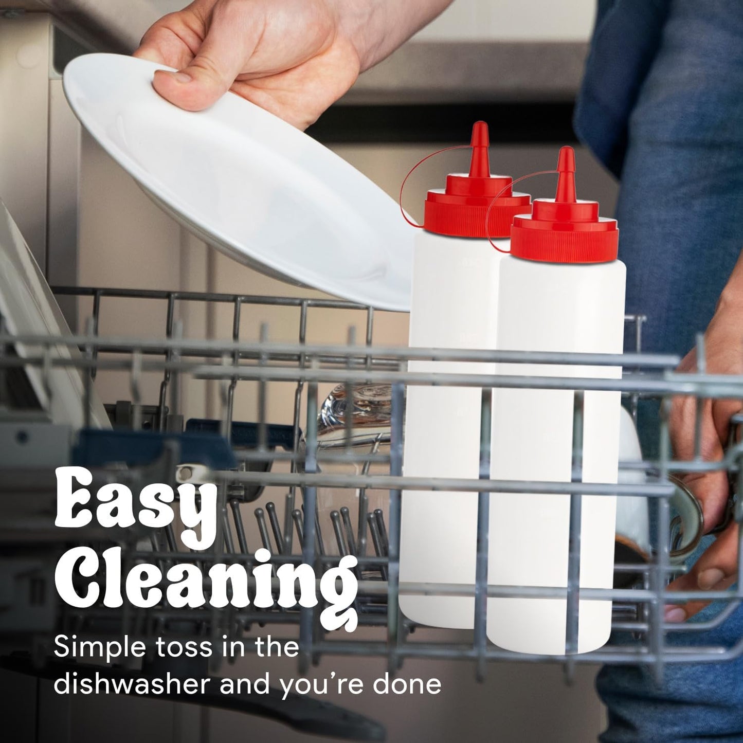 Norcalway 12 oz Condiment Squeeze Bottles for Sauces - Leak Proof Oil, Syrup, Dressing Squirt Bottles - 3 Pack