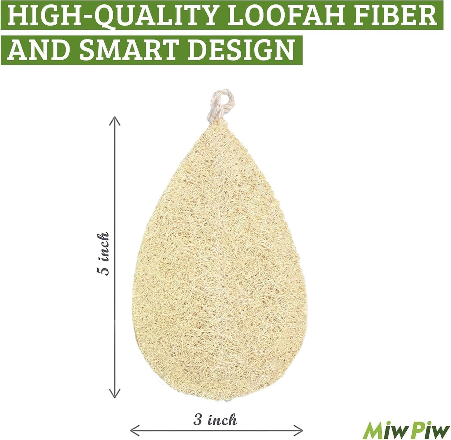 Natural Loofah Dish Sponge (Pack 10) - Vegetable Scrubber for Kitchen - 100% Biodegradable Compostable Dishwashing Scouring Pad, Zero Waste Plastic Free Eco Friendly Sustainable