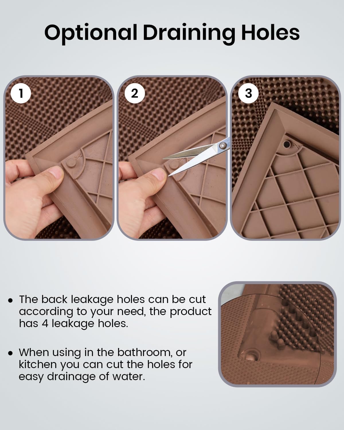 HAMARA Front Door Mat for Outside Entrance 35.5"x17" – Anti-Slip Dirt-Trapping Waterproof Rubber Indoor & Outdoor Mat with Textured Surface for Entryway - Heavy Duty All Weather Doormat – Beige