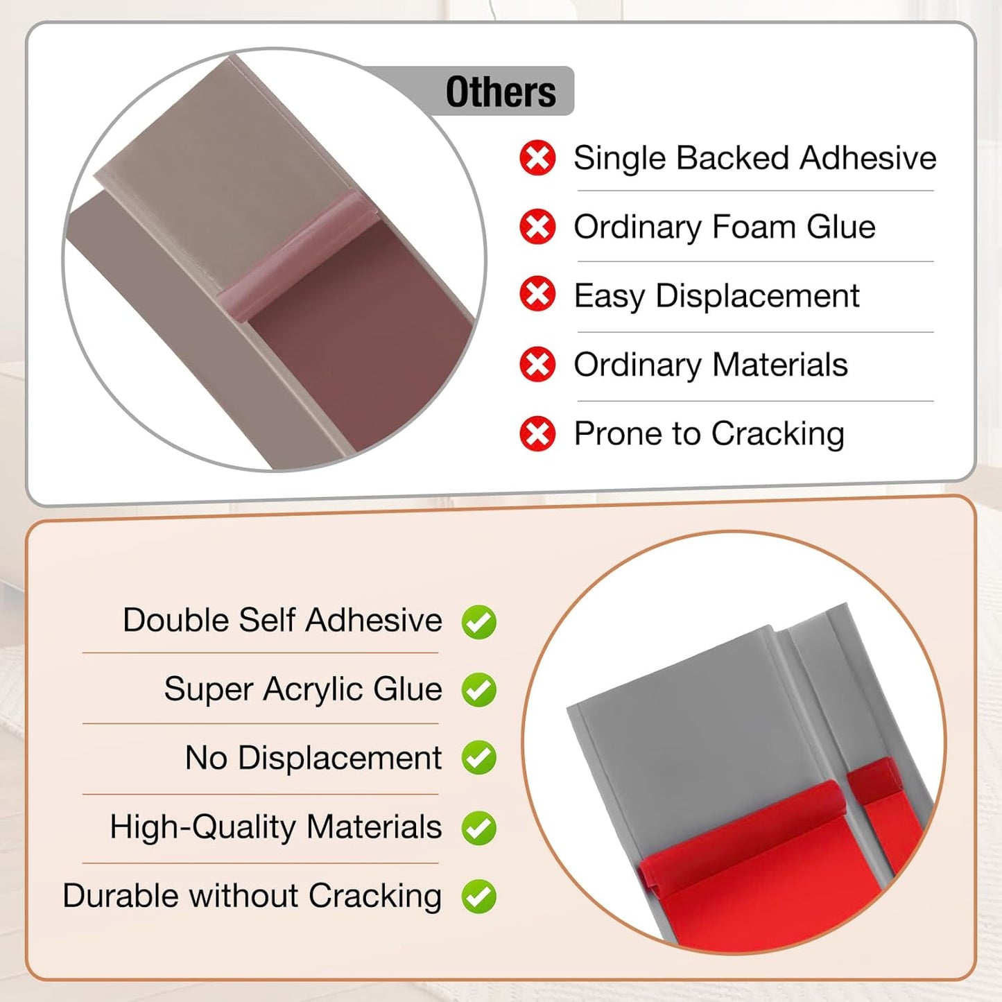 Floor Transition Strip Self Adhesive Vinyl Door Threshold for Doorways Carpet Edging Trim Overlap Edge Reducer for Laminate Floor, Carpet, Tile (Gray, 2/5" to 3/5", 10Ft)