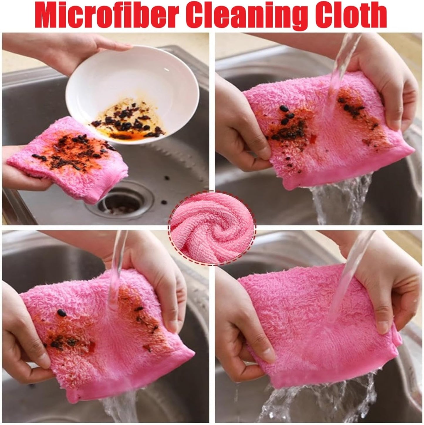 Bamboo Microfiber Cleaning Cloth-8Pcs Kitchen Wash Cloths,Wood Fiber Window Glass Rags,Micro Fiber Cloth for Cleaning Suitable for Dishes,Car Towel Rag Made From Baby Washcloths Material (multicolour)