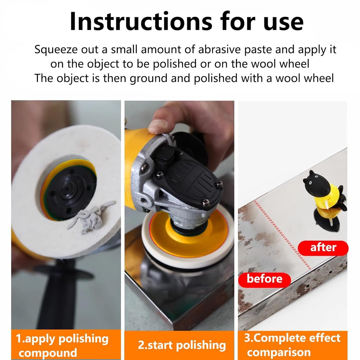 10 Pcs 4.5 Inch Wool Felt Polishing Wheel Disc,Wool Polishing Wheel Disc for 7/8Inch Arbor Angle Grinder, for Metal Aluminum,Stainless Steel, Chrome, Jewelry, Wood, Plastic, Ceramic, Glass