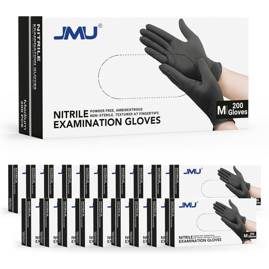 JMU Nitrile Gloves Medium, 3.5Mil Disposable Nitrile Exam Gloves Latex Free Powder Free, 4000 Pcs