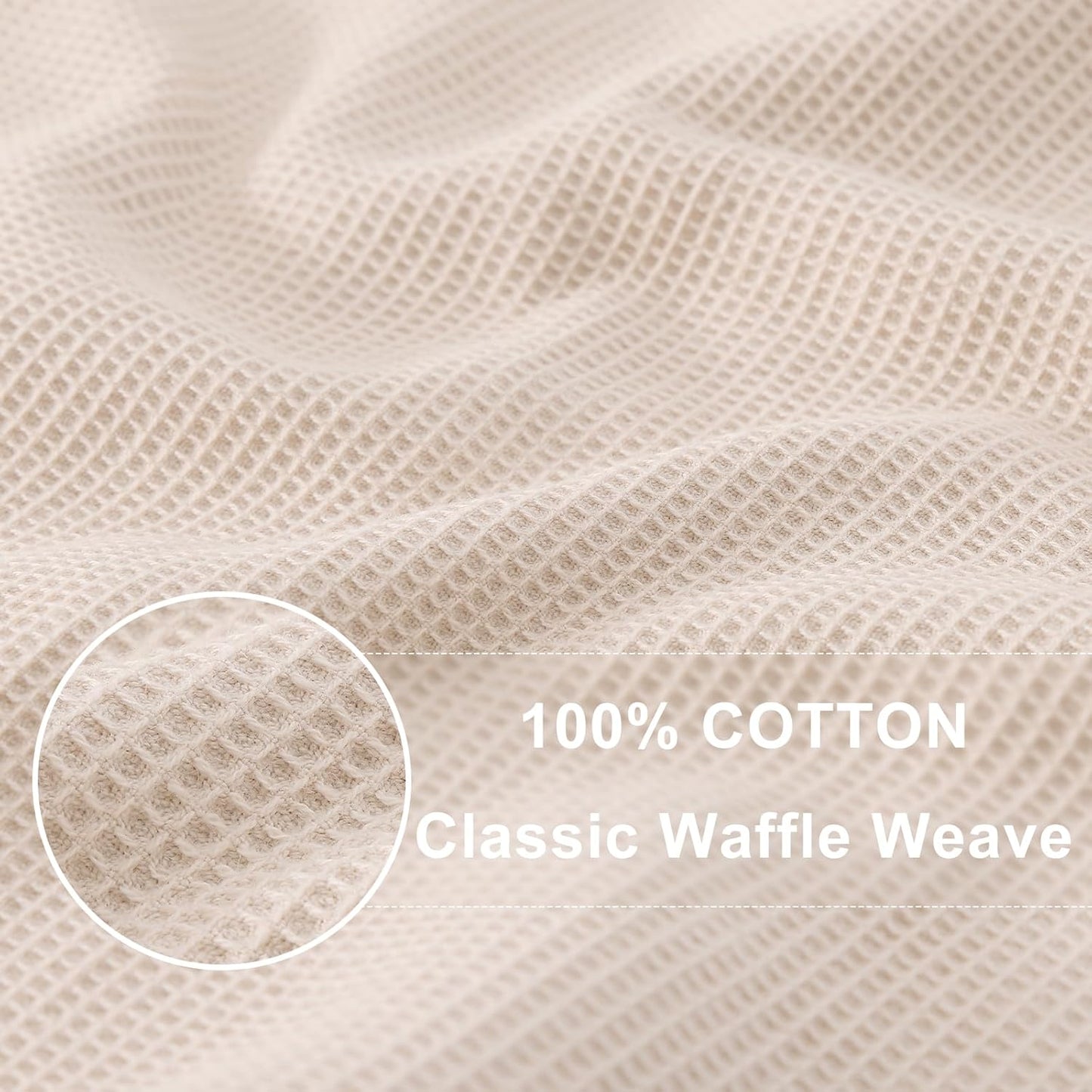 Homaxy 100% Cotton Waffle Weave Dish Cloths - 12 Pack Soft and Absorbent Dish Towels - 12 x 12 Inches Quick Dry Dish Rags - Beige