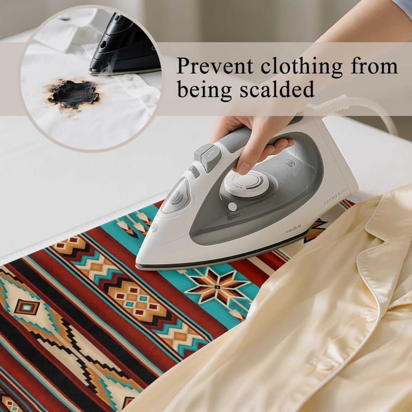 Aztec Ironing Mat Ironing Board Pad Heat Resistant, Portable, Quilting & Travel Blanket 32 x 16 Inch Aztec Print Small Ironing Mat for Table Top,Countertop,Etc