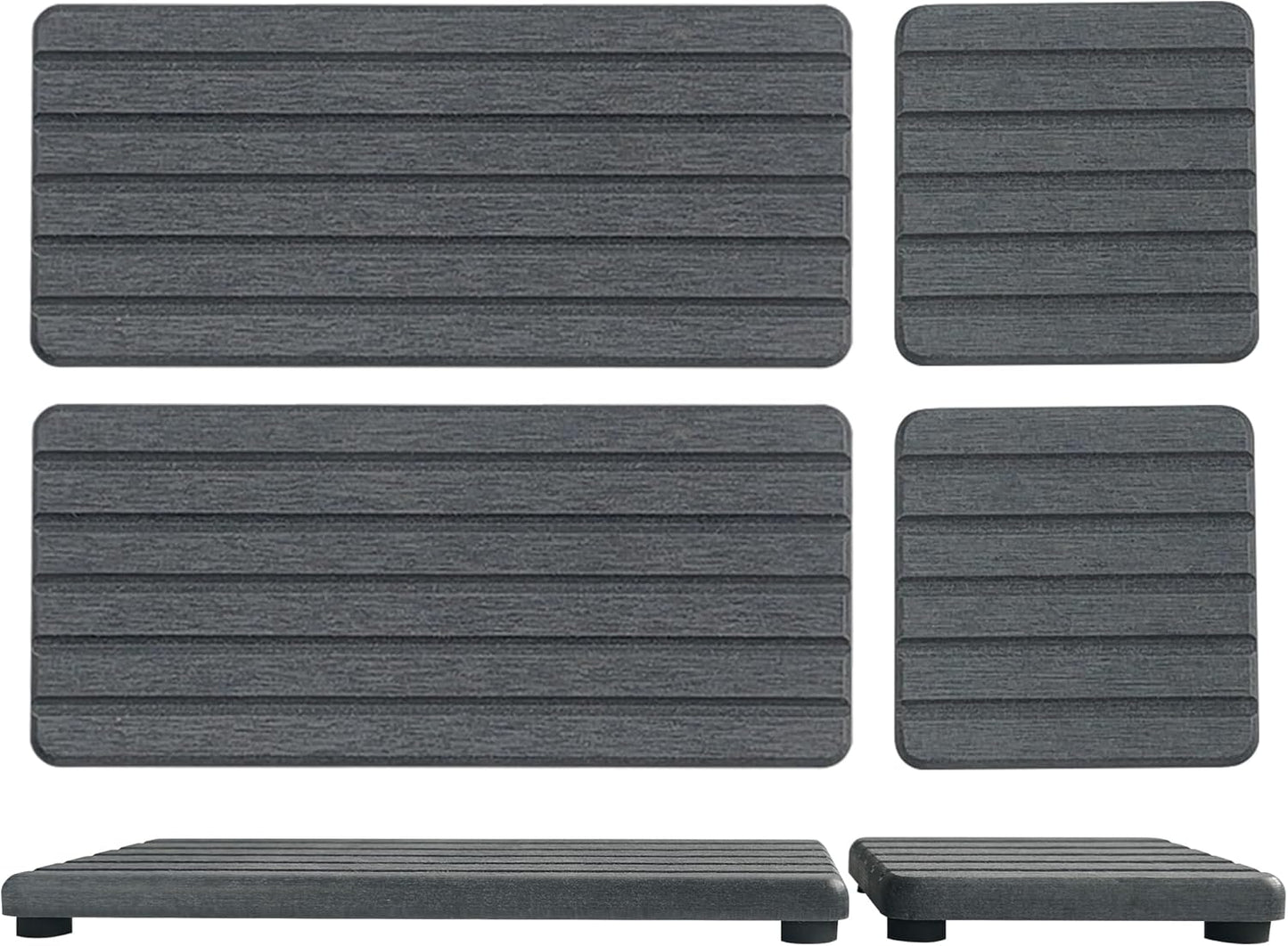 Set of 4 Water Absorbent Diatomite Coasters, Diatomaceous Earth Kitchen Soap Dish, Bathroom Trays, Water Absorbing Stone Used for Hand Soaps & Plants & Toiletries in The Modern Home