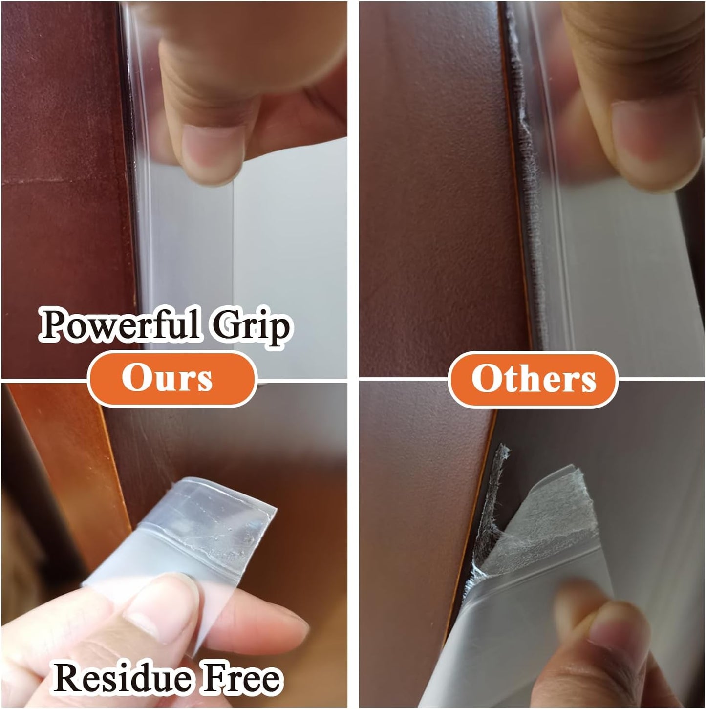 Upgraded 49.2FT Silicone Weather Stripping Door Seal, No Residue Glass Shower Door Seal Strip Under Door Draft Stopper Silicone Sealing Tape for Doors Windows Shower Glass Gap,Transparent,35MM