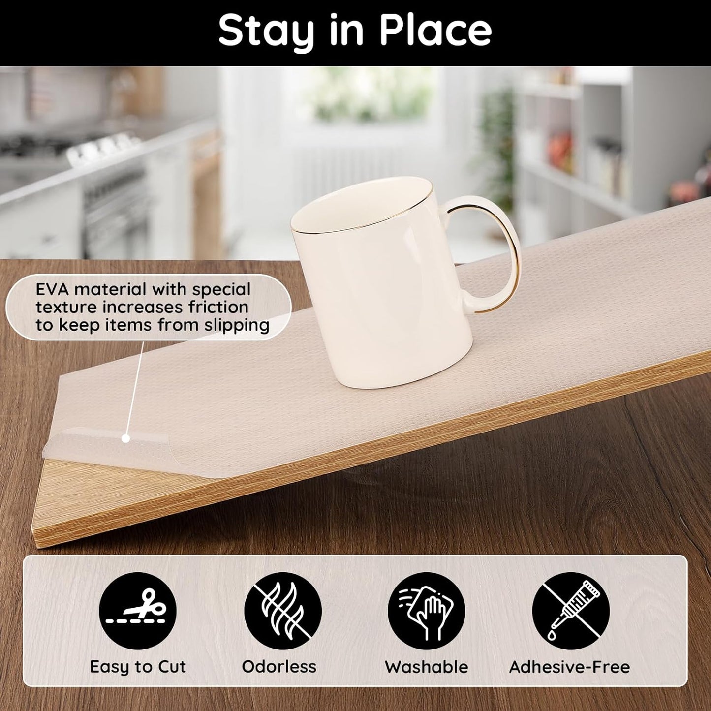 Drawer Liner, 11.8" W x 197" L x 0.03" T, Shelf Liner Non Adhesive, Non Slip for Home and Kitchen Shelf, Drawer, Cabinet, Refrigerator, Dresser, Cupboard, RV (Polka Dot)