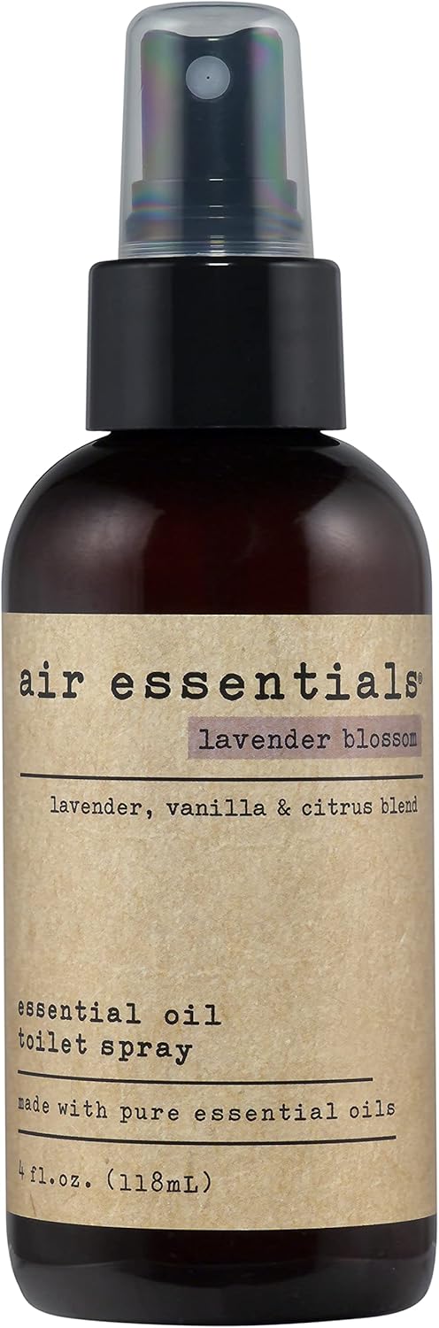 Air Essentials Essential Oil Toilet Spray - Odor Eliminator & Air Freshener - Made with Pure Essential Oils - Lavender Blossom - 4 Ounce
