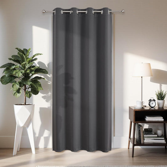 Joydeco Blackout Door Curtain for Doorway Privacy 72 Inches Long, Grommet Closet Curtain for Open Closet, Room Divider for Bedroom Living Room (Grey, 52Wx72L, 1 Panel)