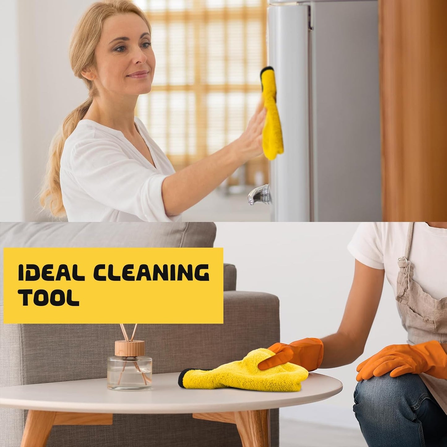 Tallew 60 Pcs Microfiber Towels 16 Inch x 16 Inch Microfiber Cloth Car Drying Towels for Cars Washing Polishing Office Windows Cleaning Household Supplies (Yellow)