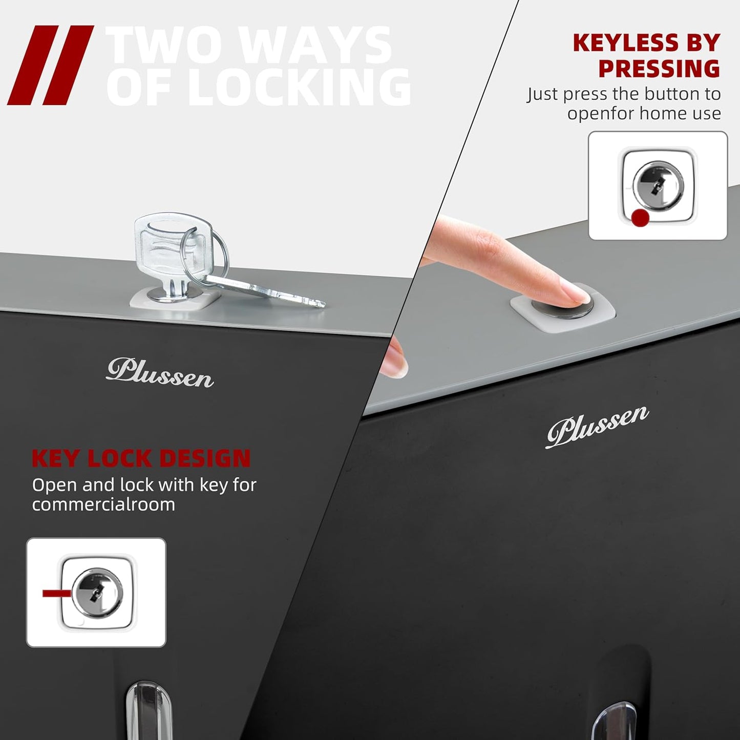 Trifold Paper Towel Dispenser Black Pearl Premium Grade 10⅞” Length X 8¼” High X 3¾” High for Traffic Areas(Pack of 3)