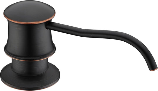 Delle Rosa Soap Dispenser, Liquid Soap Dispensers for Kitchen Sink, Brass Head Kitchen Sink Soap Dispenser Soap or Lotion Pump Dispenser Oil Rubbed Bronze, 11oz/320ml