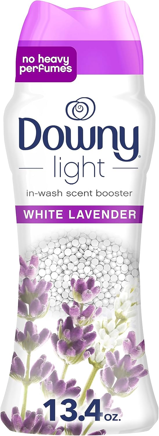 Downy Light Laundry Scent Booster Beads for Washer, White Lavender, 13.4 oz, with No Heavy Perfumes