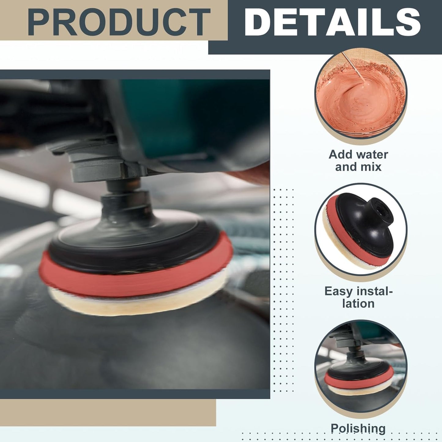 55 Pcs Glass Polishing Kit Windshield Scratch Repair Kit Car Windscreen Glass Scratch Remover 120g Cerium Oxide Powder Wheels Polish Pads Sandpaper Window Repair Tool for Car Windscreen