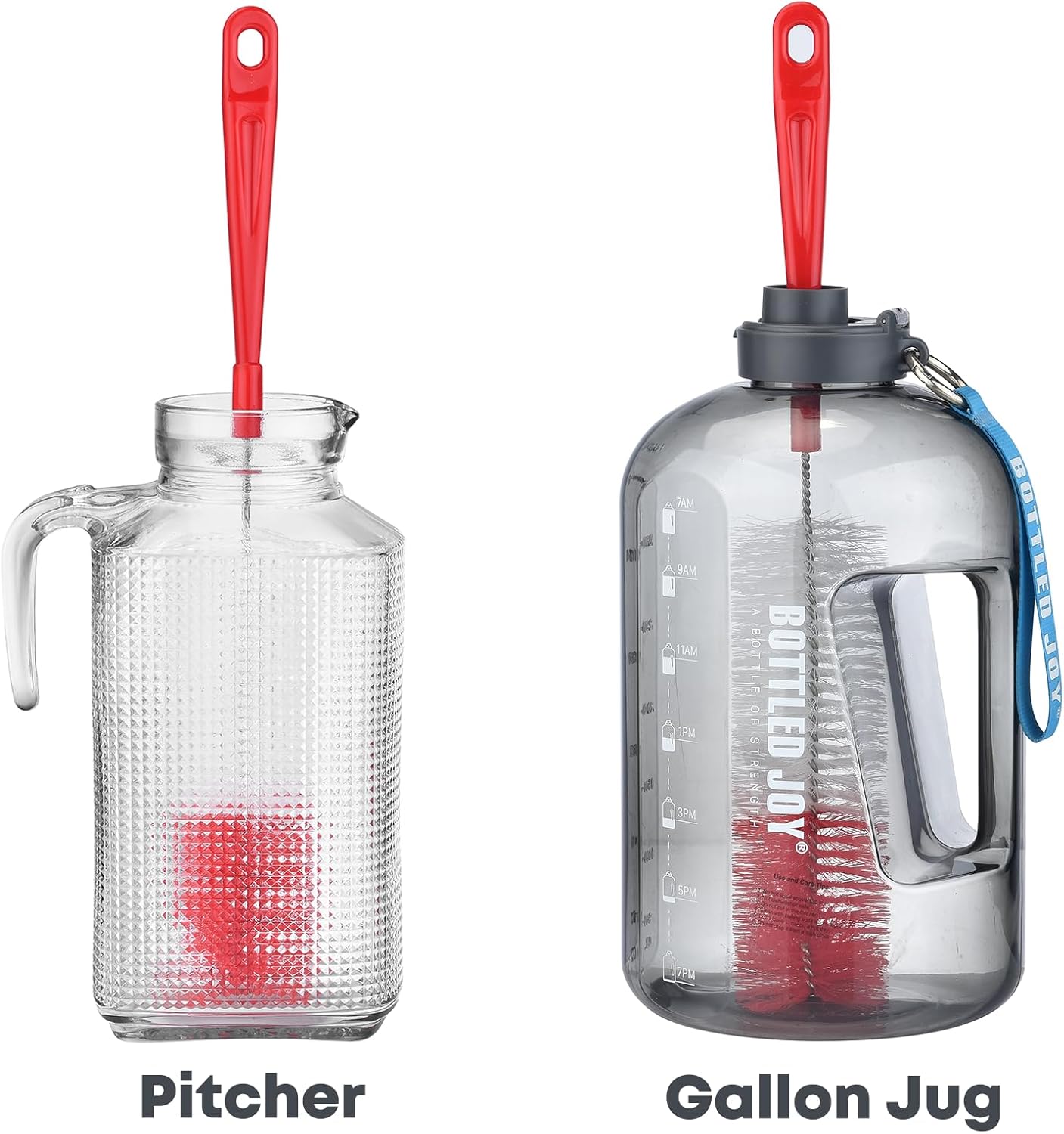 ALINK 3-Pack Long Red Bottle Cleaning Brush for Narrow Neck Beer, Wine, Kombucha, Hydroflask, Thermos, Sport Well, Carafe, Brewing Bottle Cleaner, 16 Inches