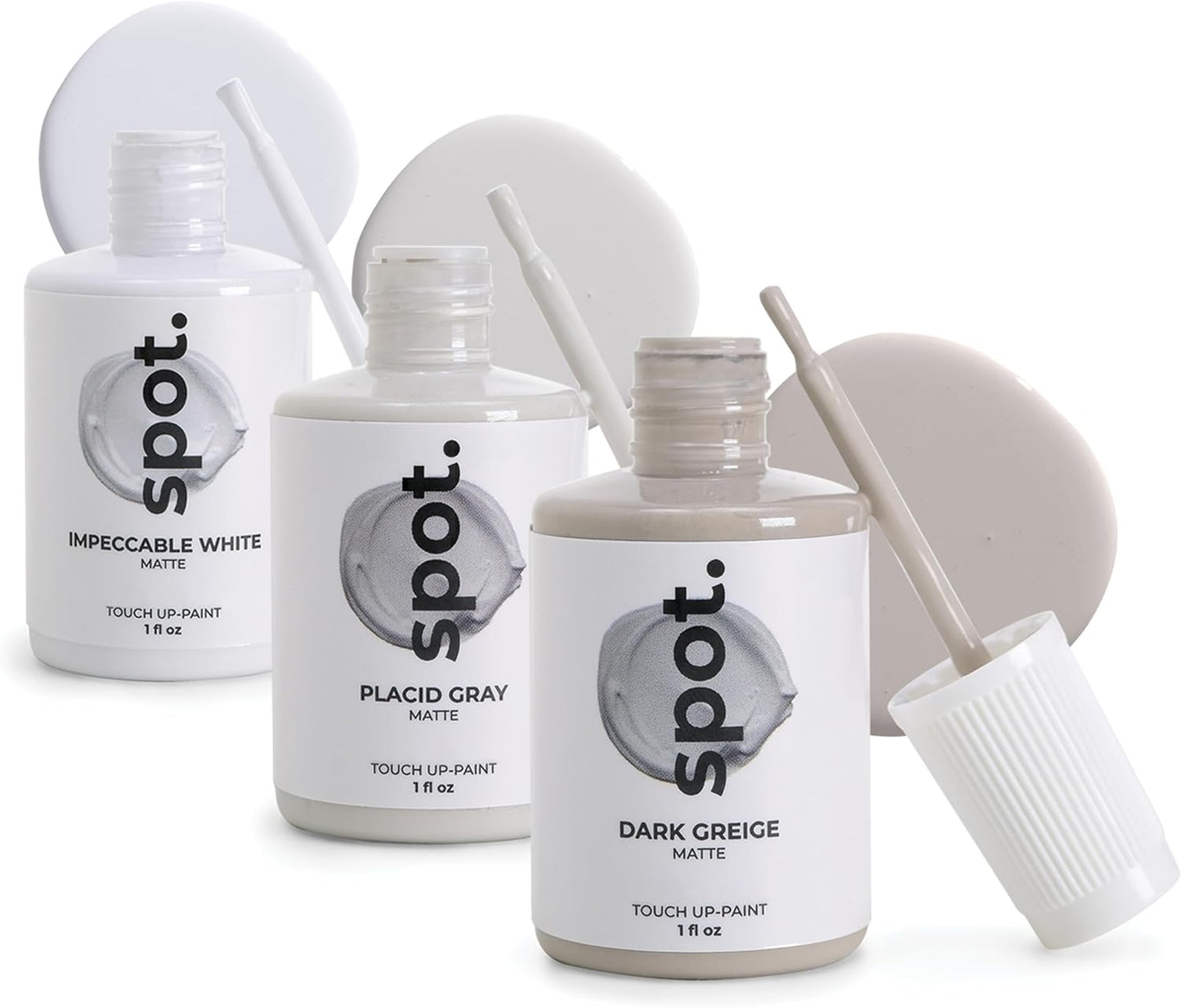spot. Touch-Up Paint | Matte Finish for Cabinets, Walls, Doors & Furniture | Multi-Tone Gray Repair Kit | Quick-Dry, Self-Priming, Low-Odor, Eco-Friendly | No-Sanding or Primer Needed | 3 Pack